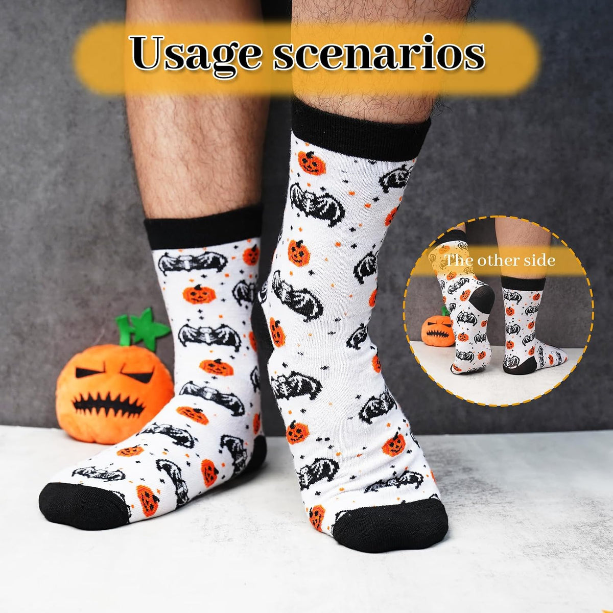 Black and White Halloween Novelty Socks - 4 Pairs - product image 2