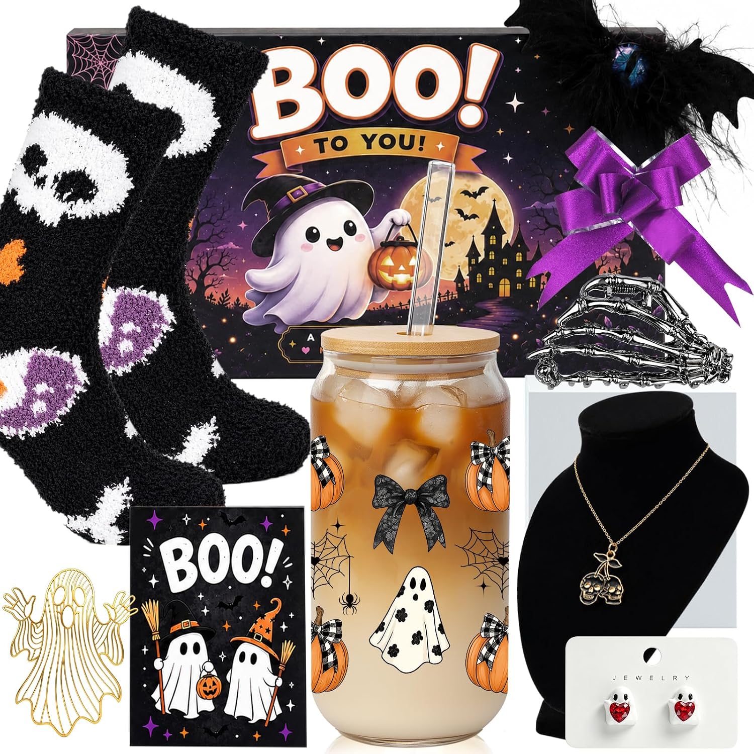 Pink Halloween Boo Basket for Women - 12 Piece - image 10