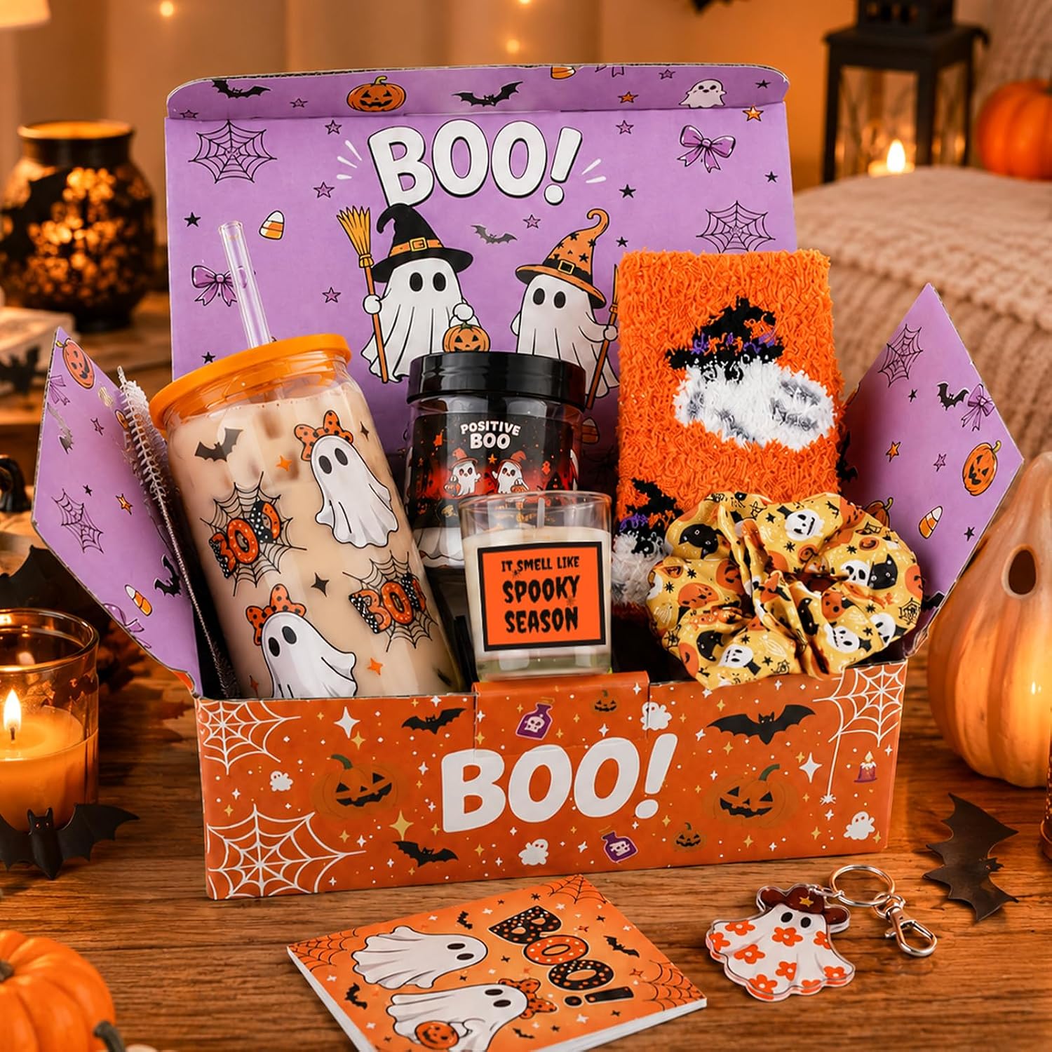 Orange Halloween Boo Basket for Women - 12 Piece - image 2