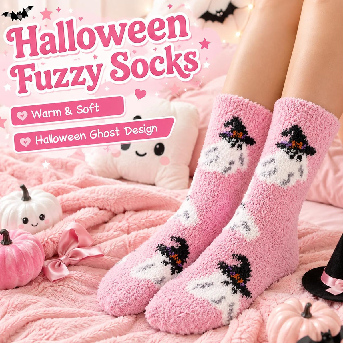 Pink Halloween Boo Basket with Cauldron Mug and Blanket - product image 6