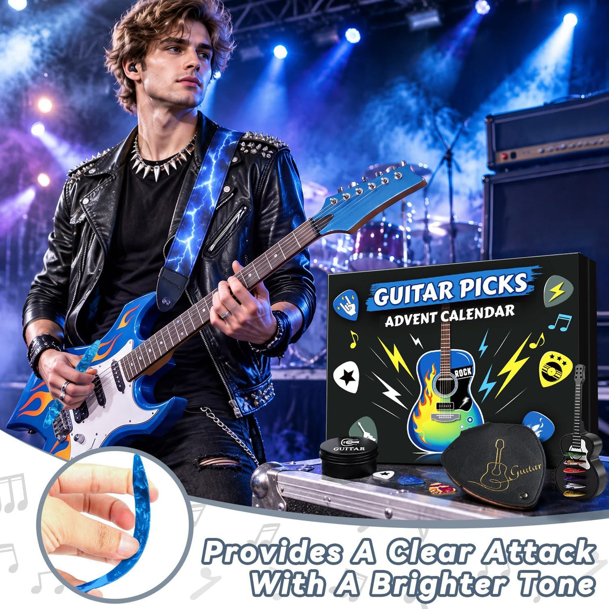 MOVINPE guitar picks Advent calendar, guitar performance setting