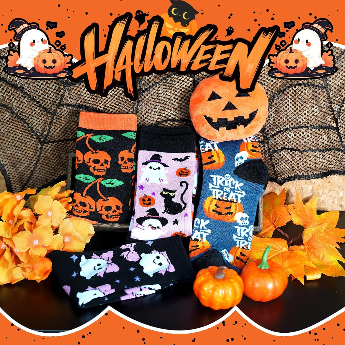 Halloween Socks Gift Set in Coffin Box - 4 Pairs - product image 4