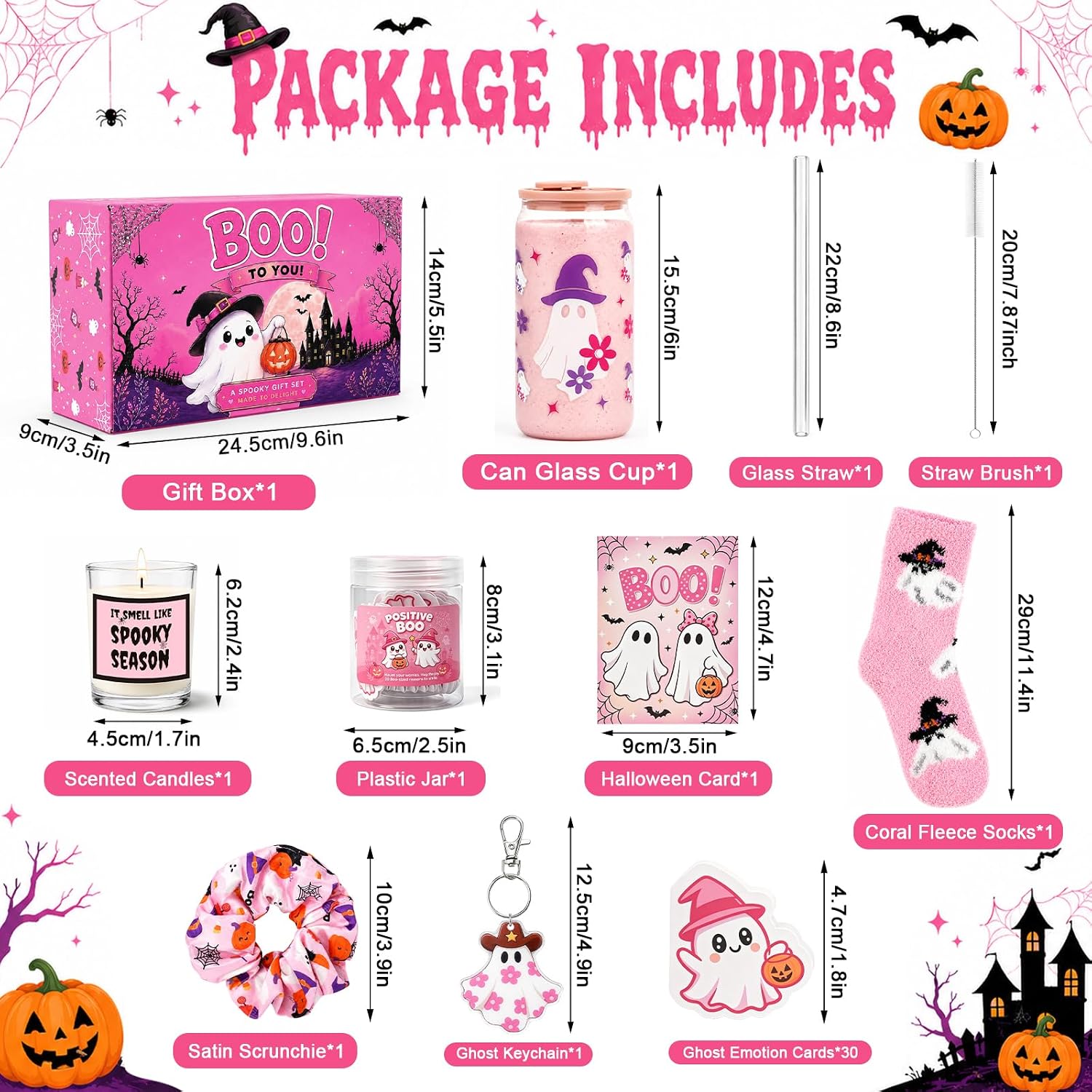 Pink Halloween Boo Basket for Women - 12 Piece - image 3