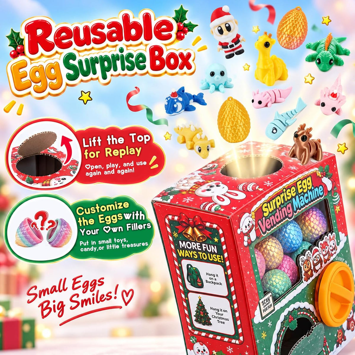 ONEHAUS Animal Egg Vending Machine Advent Calendar - 24 Eggs - product view 5