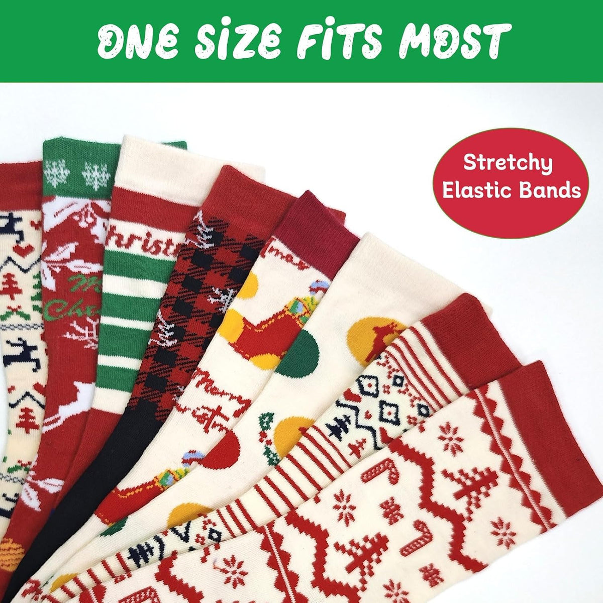 ANOTION Christmas Socks Advent Calendar for Women - 12 Pairs - product view 5