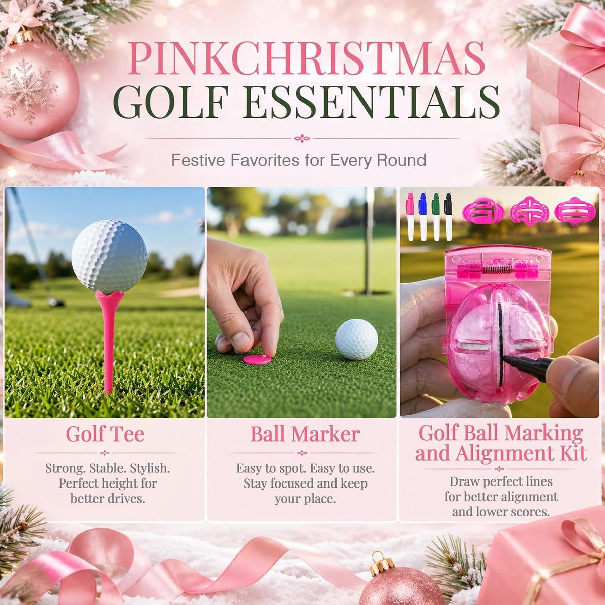 ONEHAUS Pink Golf Advent Calendar - 24 Days - product view 6