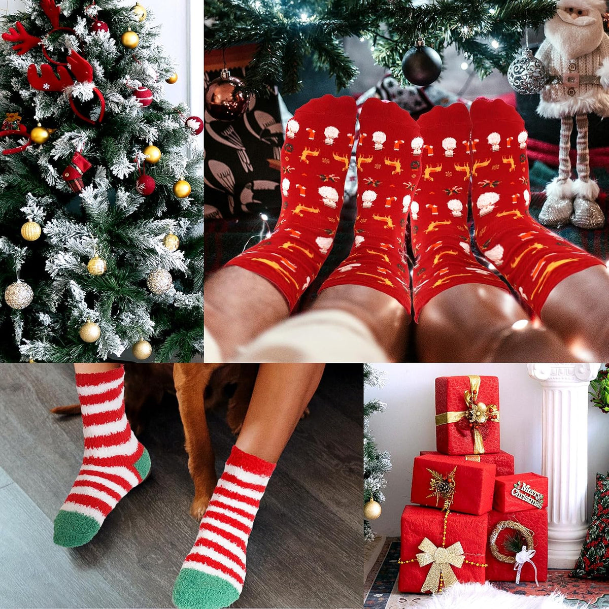 ANOTION Fuzzy Christmas Socks Advent Calendar - 12 Pairs - product view 7