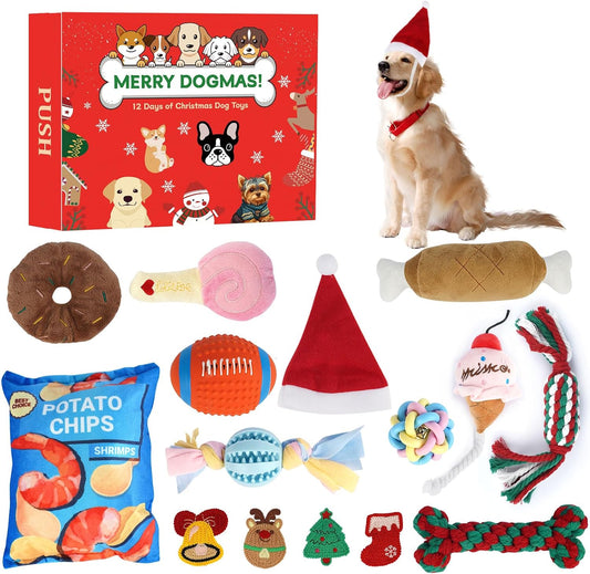 ANOTION Dog Toy Advent Calendar - 12 Days - set and countdown packaging