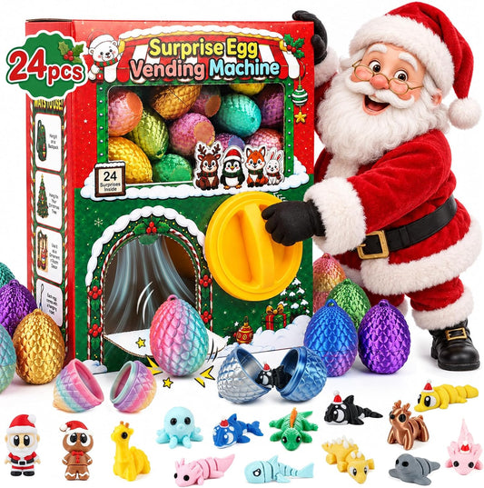 ONEHAUS Animal Egg Vending Machine Advent Calendar - 24 Eggs - set and countdown packaging