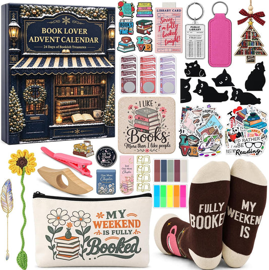 ONEHAUS Book Lovers Advent Calendar - 24 Days - set and countdown packaging