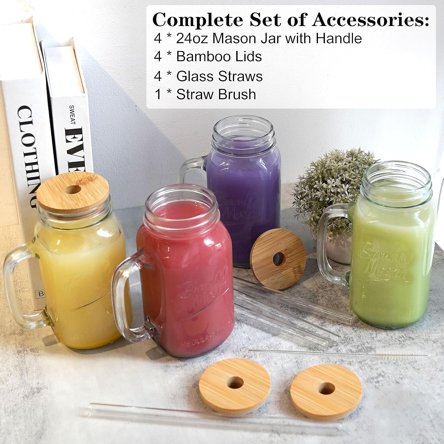 24oz Mason Jar with Handle - 24 oz product image 3