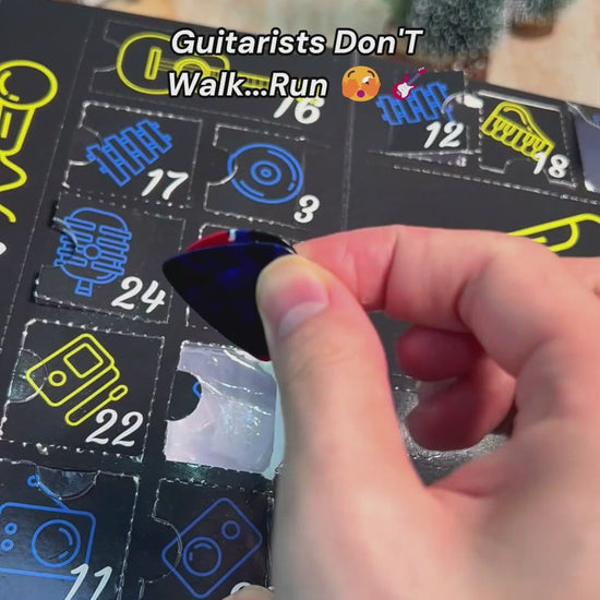 MOVINPE Guitar Picks Advent Calendar: actual pick reveal, numbered doors and pick holder, presented by ANOTION.