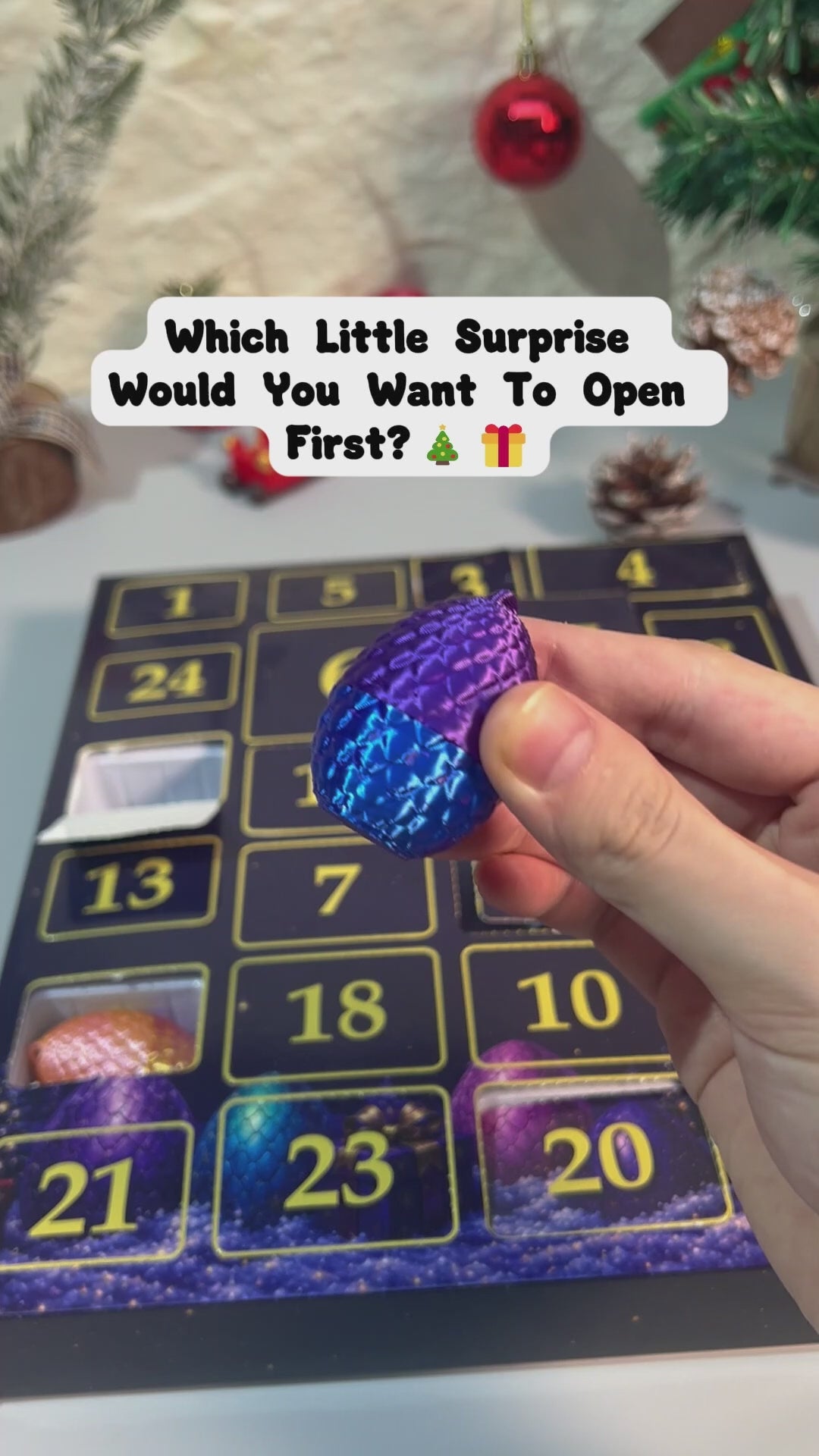 ANOTION 3D Animal and Dragon Advent Calendar: actual numbered-door opening and figure reveal.
